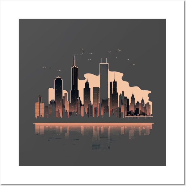 Chicago Skyline Wall Art by Andrew World